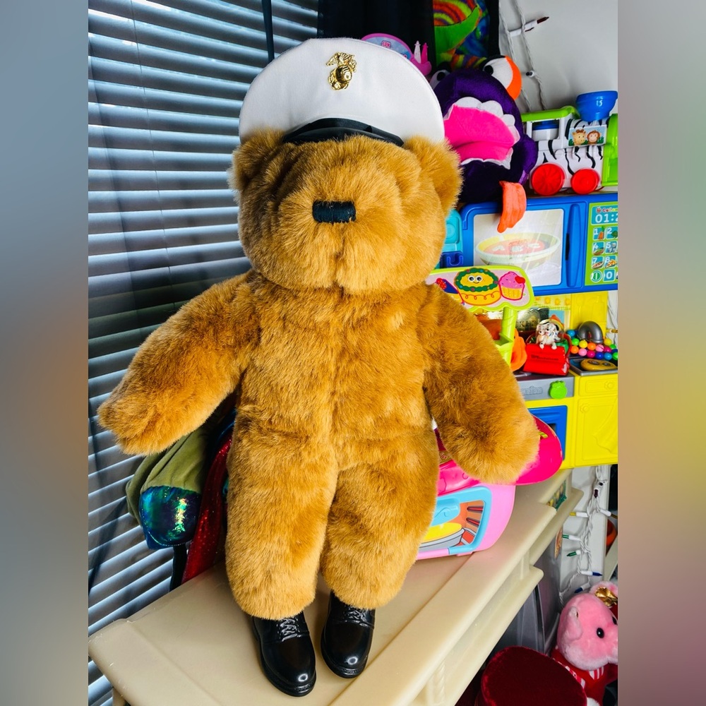 Military Brown Stuffed Teddy Bear Toy